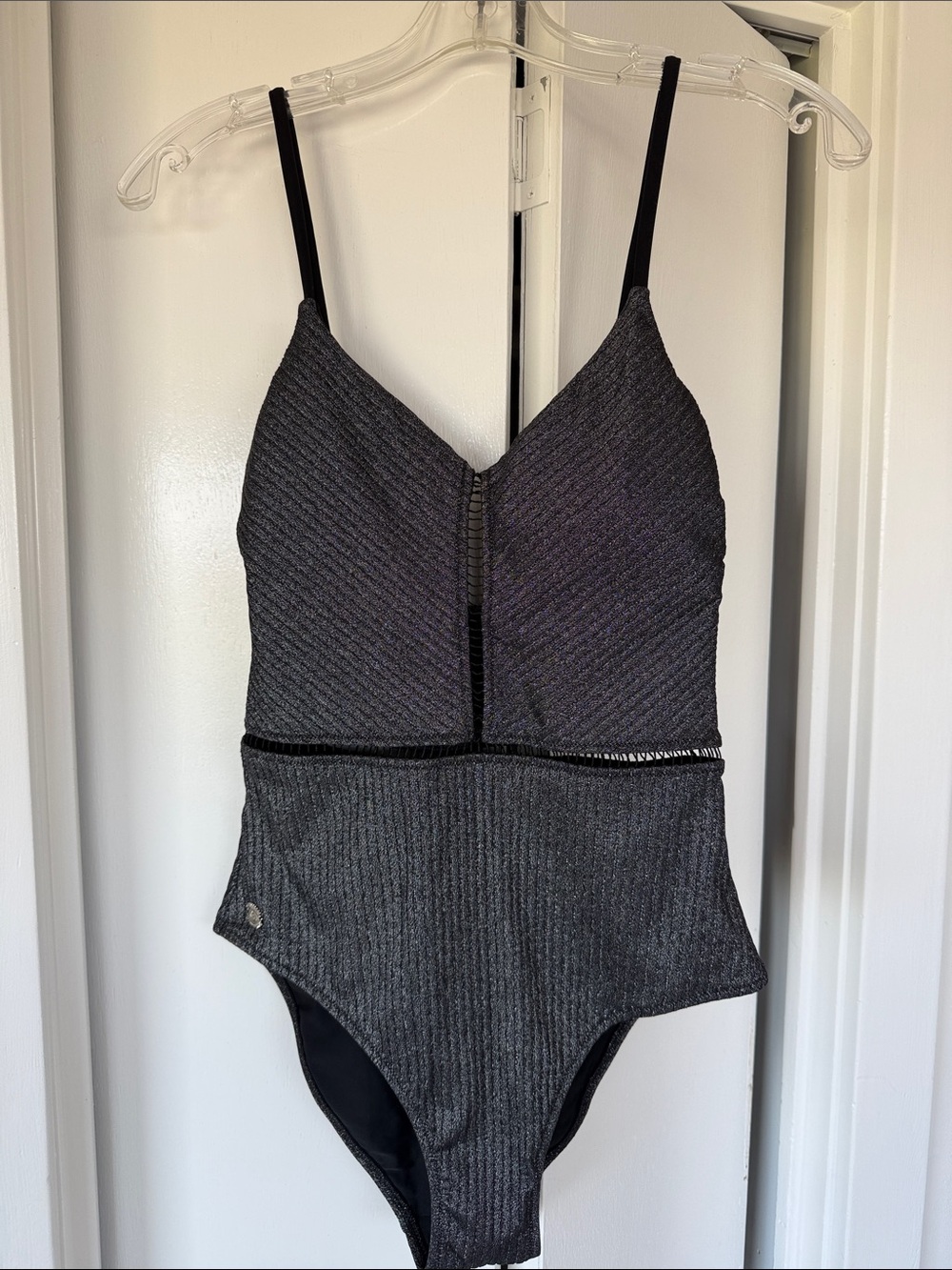 Women’s Black Textured One-Piece Swimsuit